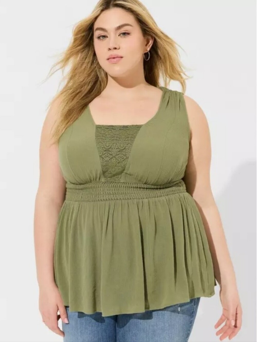 Torrid Crochet V-neck Top